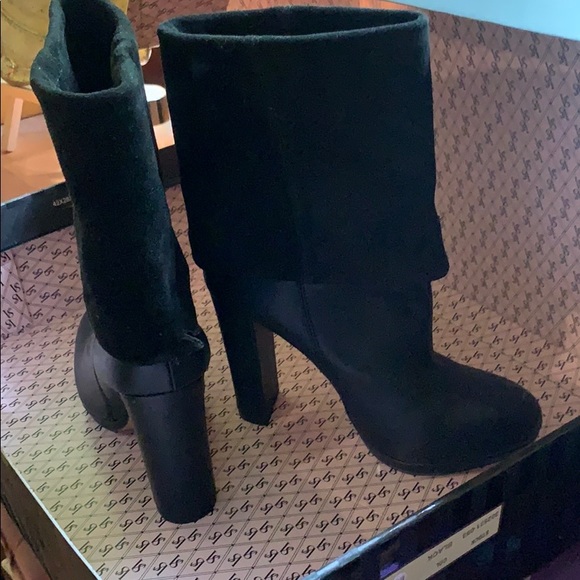 Black leather and suede Boots - Picture 4 of 4